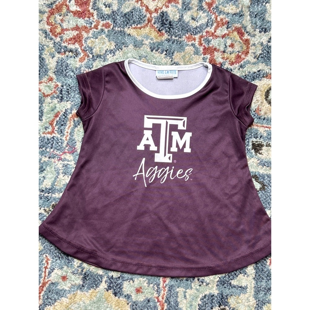 Vive La Fete Texas A&M Aggies Top Girls 12m Maroon Short Sleeve Graphic GUC